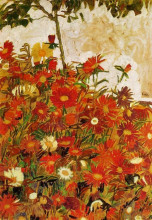 Репродукция картины "field of flowers" художника "шиле эгон"