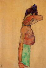 Репродукция картины "standing male nude" художника "шиле эгон"