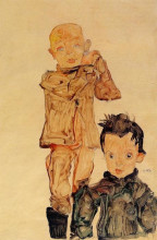 Репродукция картины "two boys" художника "шиле эгон"