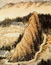 Копия картины "the hamlet at the foot of the rock" художника "шитао"