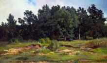 Репродукция картины "дубовый лесок в серый день" художника "шишкин иван"