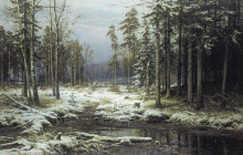Копия картины "первый снег" художника "шишкин иван"