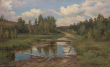 Копия картины "лесной пейзаж. дорога" художника "шишкин иван"