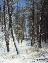 Репродукция картины "зима в лесу (иней)" художника "шишкин иван"