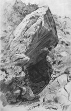 Репродукция картины "пещера в гурзуфе" художника "шишкин иван"