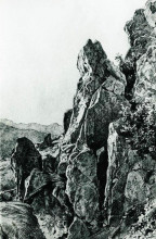 Репродукция картины "гурзуф. скалы" художника "шишкин иван"