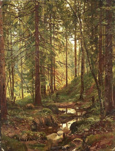Репродукция картины "ручей в лесу (на косогоре)" художника "шишкин иван"