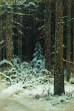 Репродукция картины "зимой" художника "шишкин иван"
