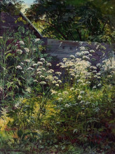 Копия картины "уголок заросшего сада. сныть-трава" художника "шишкин иван"
