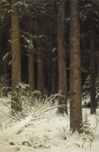 Репродукция картины "еловый лес зимой" художника "шишкин иван"