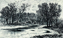 Репродукция картины "болото в лесу" художника "шишкин иван"