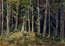 Копия картины "лес. бугры" художника "шишкин иван"