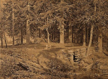 Репродукция картины "опушка леса (еловый лес)" художника "шишкин иван"