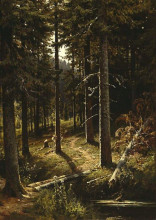 Копия картины "лесной пейзаж" художника "шишкин иван"