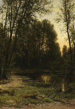 Репродукция картины "речная заводь в лесу" художника "шишкин иван"