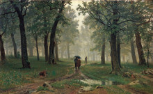 Копия картины "дождь в дубовом лесу" художника "шишкин иван"