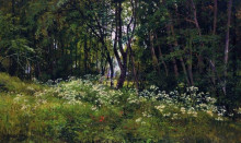 Репродукция картины "цветы на опушке леса" художника "шишкин иван"