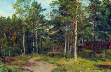 Репродукция картины "осенний пейзаж. дорожка в лесу" художника "шишкин иван"