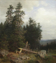 Копия картины "на лесной опушке" художника "шишкин иван"