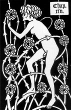 Репродукция картины "hermaphrodite among roses" художника "бёрдслей обри"