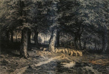 Копия картины "стадо овец в лесу" художника "шишкин иван"