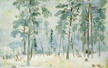 Копия картины "лес в инее" художника "шишкин иван"