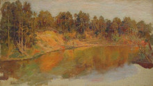 Копия картины "лесное озеро" художника "шишкин иван"