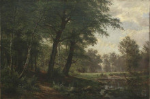 Репродукция картины "лесной пейзаж с ручьем" художника "шишкин иван"