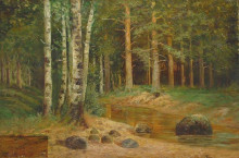 Репродукция картины "лесной ручей" художника "шишкин иван"