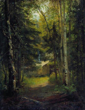 Репродукция картины "сторожка в лесу" художника "шишкин иван"