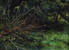 Копия картины "в еловом лесу" художника "шишкин иван"