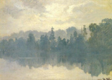 Картина "крестовский остров в тумане" художника "шишкин иван"