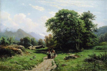 Копия картины "швейцарский пейзаж" художника "шишкин иван"