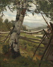 Копия картины "летний пейзаж с березой" художника "шишкин иван"
