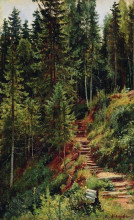 Репродукция картины "тропинка в лесу" художника "шишкин иван"