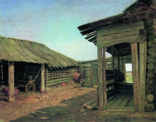 Копия картины "деревенский двор. конец 1860-х" художника "шишкин иван"
