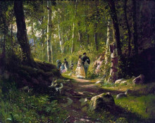 Репродукция картины "прогулка в лесу" художника "шишкин иван"