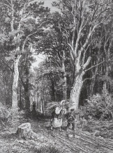 Репродукция картины "дорога в лесу" художника "шишкин иван"