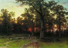 Копия картины "лес вечером" художника "шишкин иван"