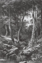 Копия картины "ручей в лесу" художника "шишкин иван"