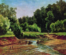 Копия картины "лесной пейзаж" художника "шишкин иван"