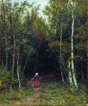 Копия картины "пейзаж с фигурой" художника "шишкин иван"