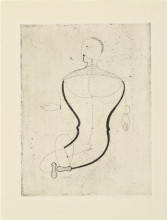 Репродукция картины "abstract figure, facing left: figure s (abstrakte figur, nach links: figur s)" художника "шлеммер оскар"