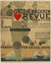 Картина "poster for the great bridge revue (gro&#223;e br&#252;cken revue)" художника "шлеммер оскар"