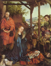 Копия картины "adoration of the shepherds" художника "шонгауэр мартин"