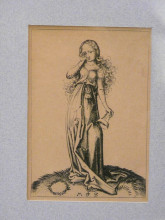 Копия картины "engraving on copper of a foolish virgin" художника "шонгауэр мартин"