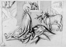 Копия картины "adoration of the child" художника "шонгауэр мартин"