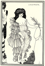 Репродукция картины "lysistrata shielding her coynte" художника "бёрдслей обри"