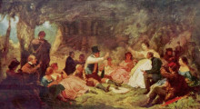 Копия картины "the picnic" художника "шпицвег карл"