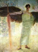 Репродукция картины "angel with the flaming sword" художника "штук франц фон"